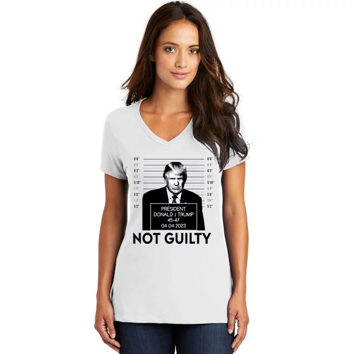 Trump Not Guilty Women's V-Neck T-Shirt