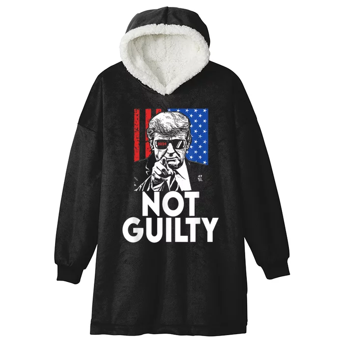 Trump Not Guilty Donald Trump 2024 Hooded Wearable Blanket