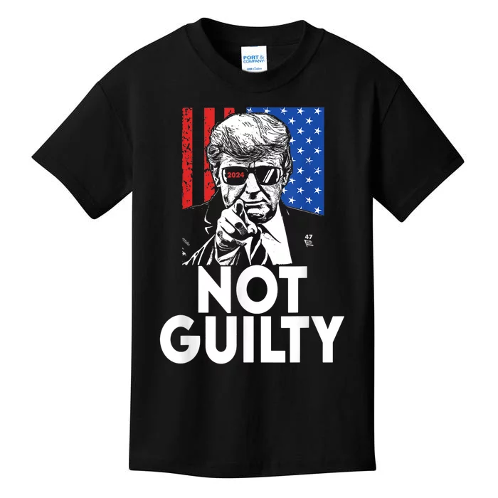 Trump Not Guilty Donald Trump 2024 Kids T-Shirt