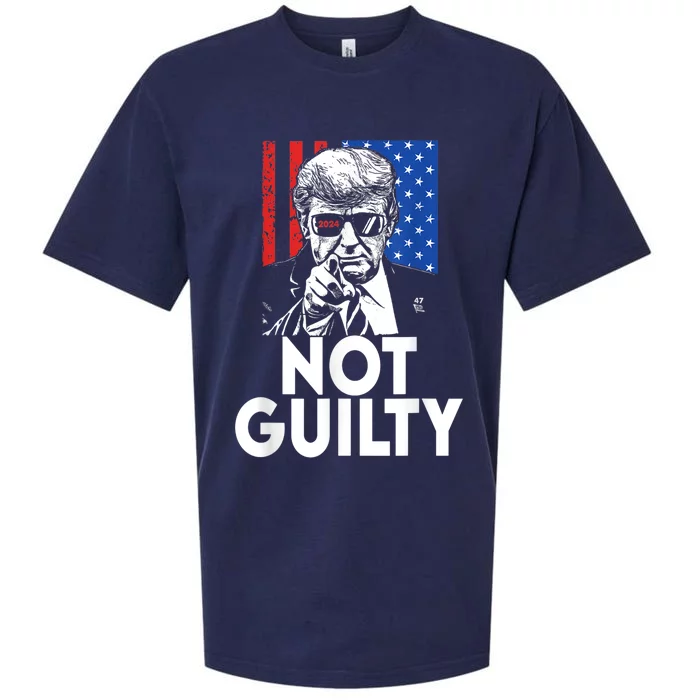 Trump Not Guilty Donald Trump 2024 Sueded Cloud Jersey T-Shirt