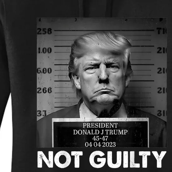 Trump Not Guilty 2024 Free Trump Republican Support Trump Women's Pullover Hoodie