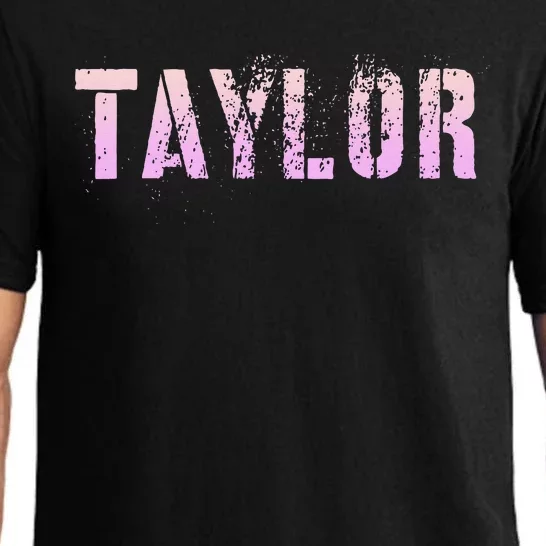 Taylor Name Grunge Custom Birthday Lady Pajama Set