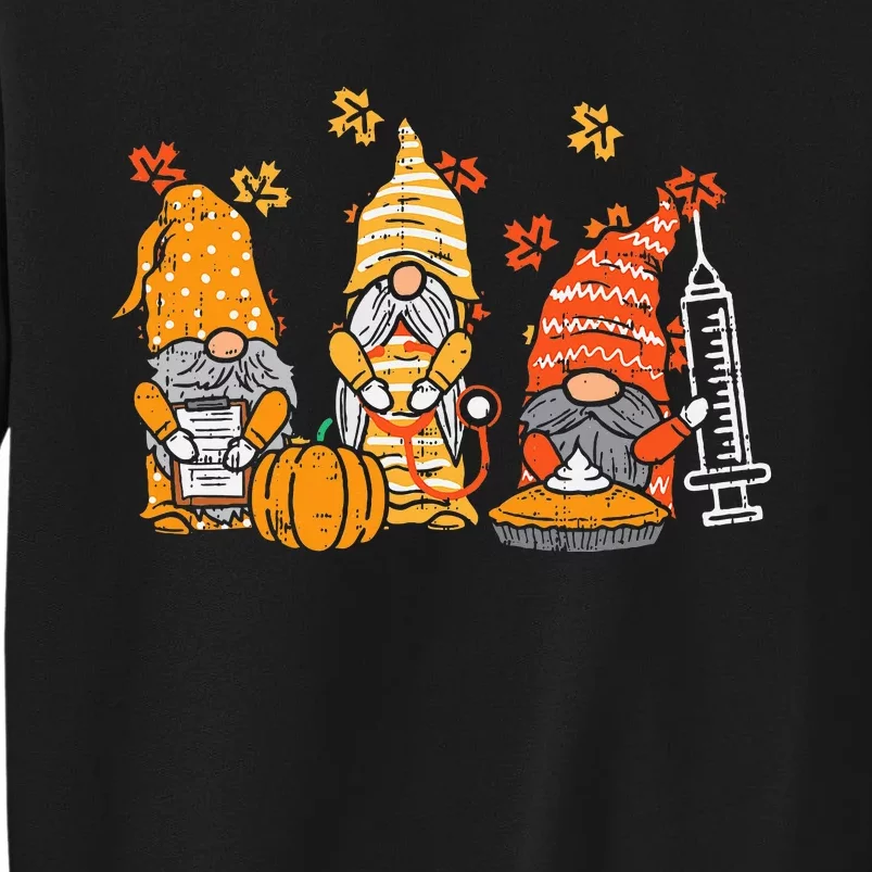 Thanksgiving Nurse Gnomes Fall Scrub Autumn RN Tall Sweatshirt