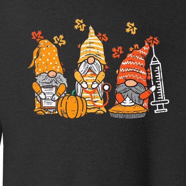 Thanksgiving Nurse Gnomes Fall Scrub Autumn RN Toddler Sweatshirt