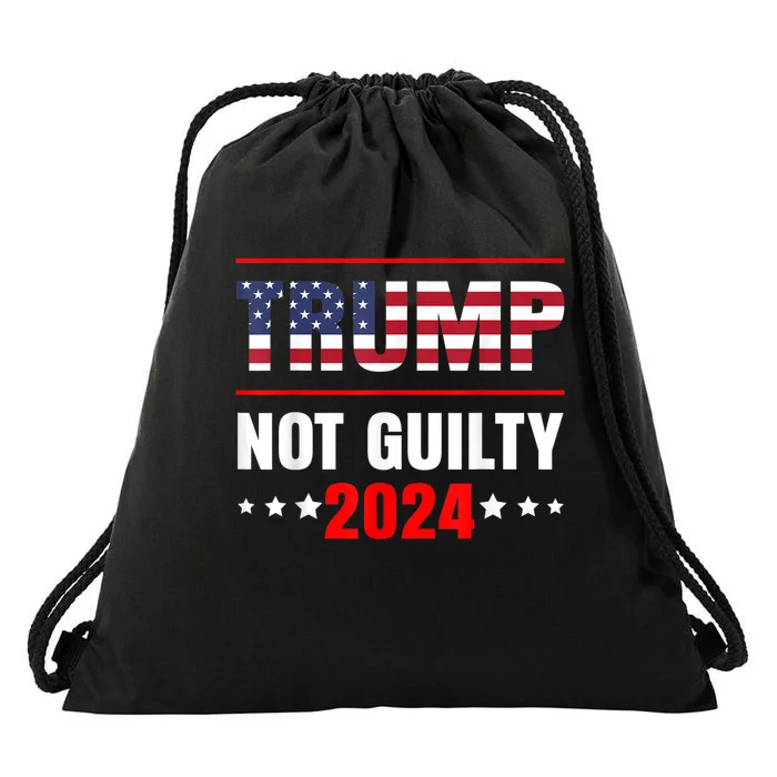 Trump Not Guilty Drawstring Bag