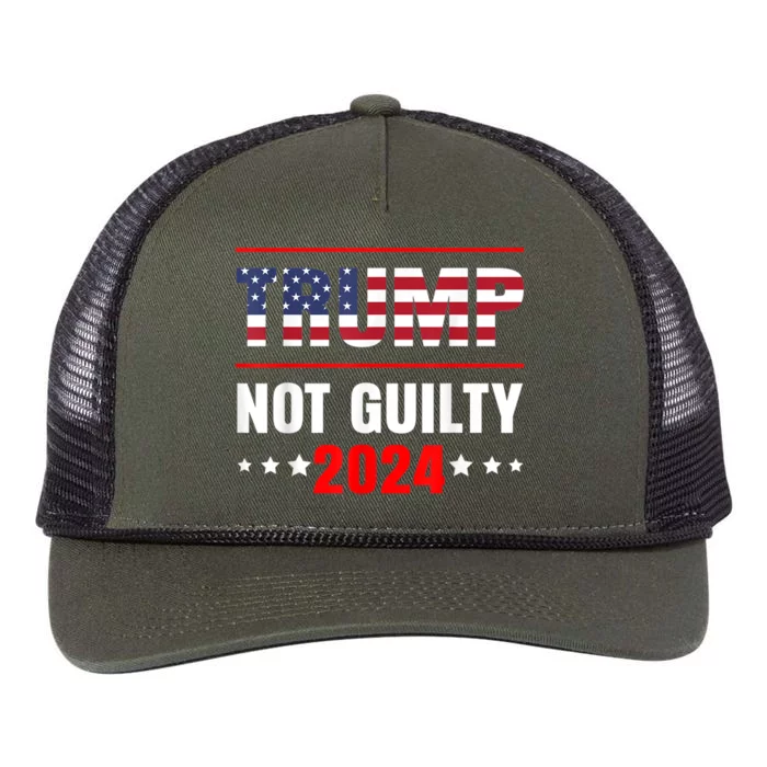 Trump Not Guilty Retro Rope Trucker Hat Cap