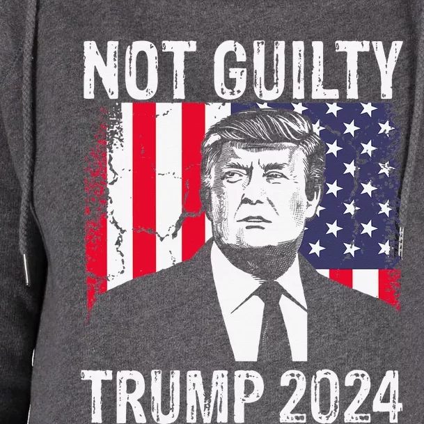 Trump Not Guilty 2024 Free Trump Womens Funnel Neck Pullover Hood