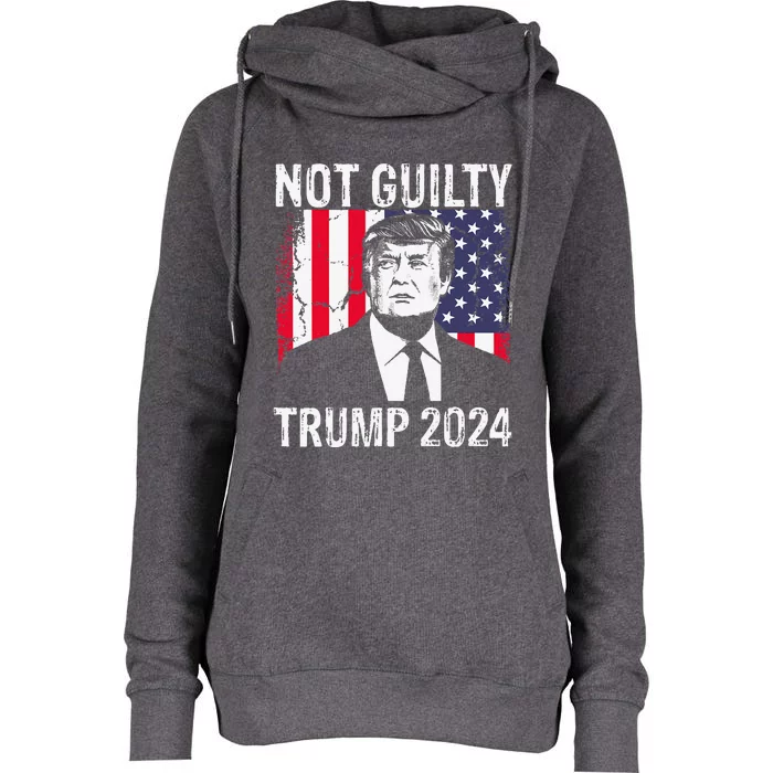 Trump Not Guilty 2024 Free Trump Womens Funnel Neck Pullover Hood