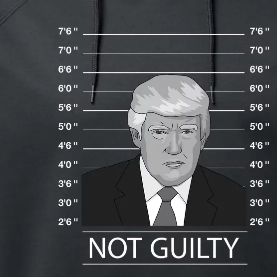 Trump Not Guilty Donald Trump Mugshot 2024 Performance Fleece Hoodie