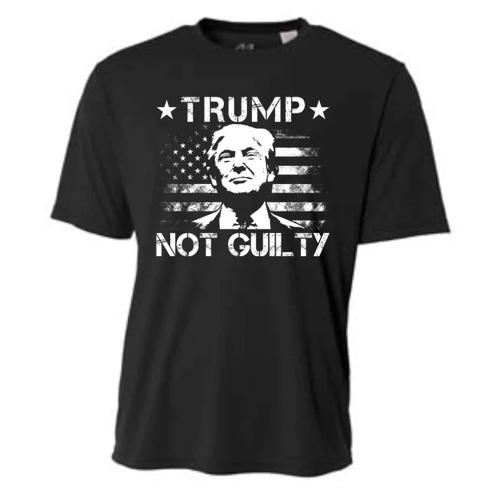 Trump Not Guilty Pro Trump Supporter American Flag Cooling Performance Crew T-Shirt