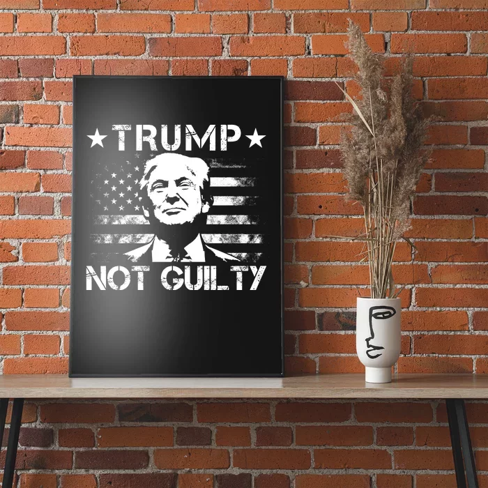 Trump Not Guilty Pro Trump Supporter American Flag Poster