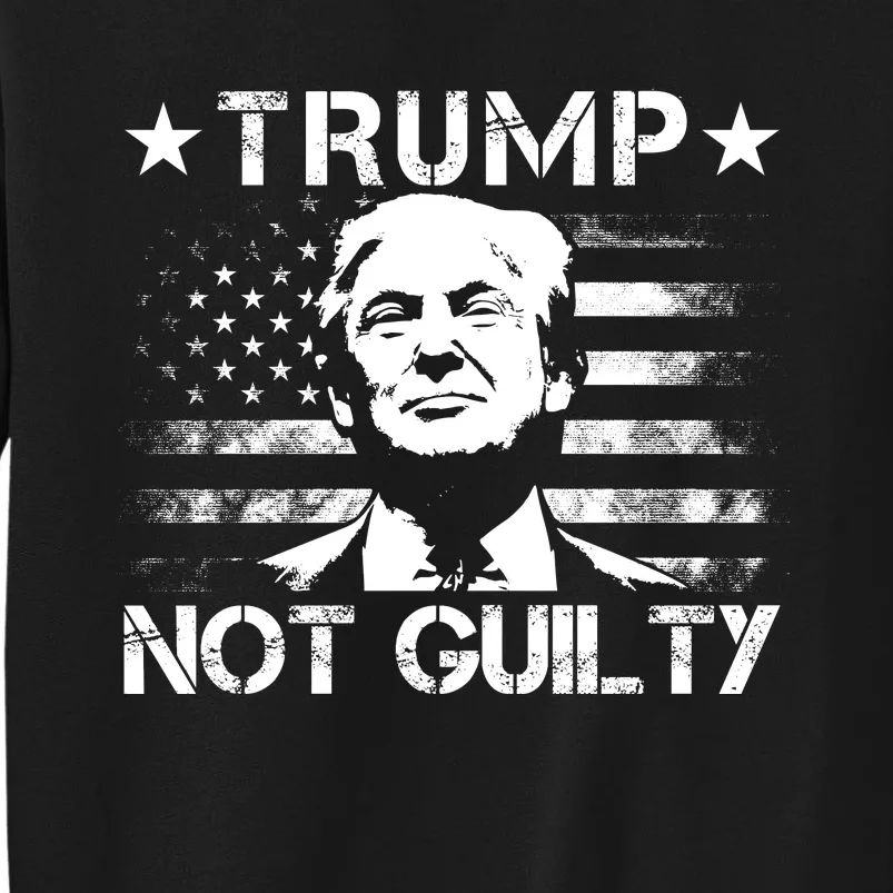 Trump Not Guilty Pro Trump Supporter American Flag Tall Sweatshirt