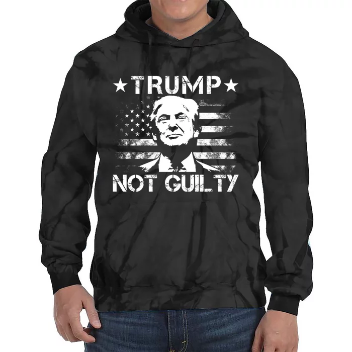 Trump Not Guilty Pro Trump Supporter American Flag Tie Dye Hoodie