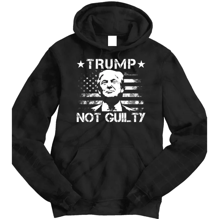 Trump Not Guilty Pro Trump Supporter American Flag Tie Dye Hoodie