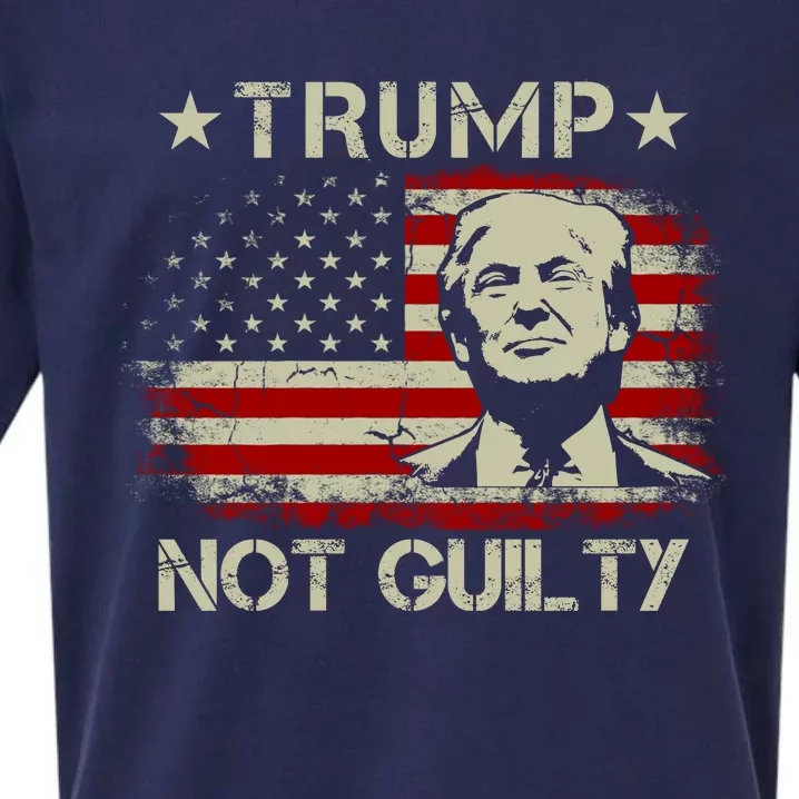 Trump Not Guilty, Free Trump, Pro Trump Supporter American Flag Sueded Cloud Jersey T-Shirt