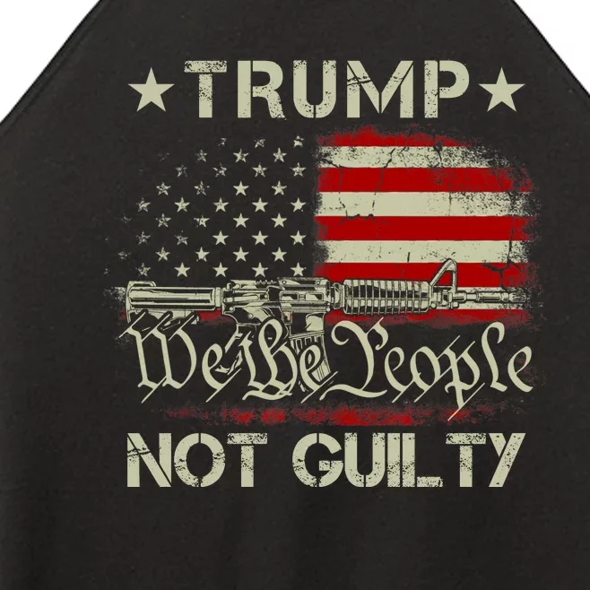 Trump Not Guilty, Free Trump We The People American Flag Women’s Perfect Tri Rocker Tank