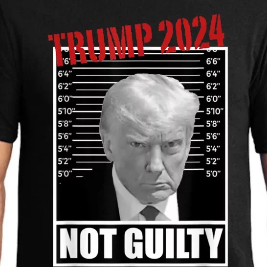 Trump Not Guilty Tee Support Donald Trump 2024 Mug Shot Pajama Set