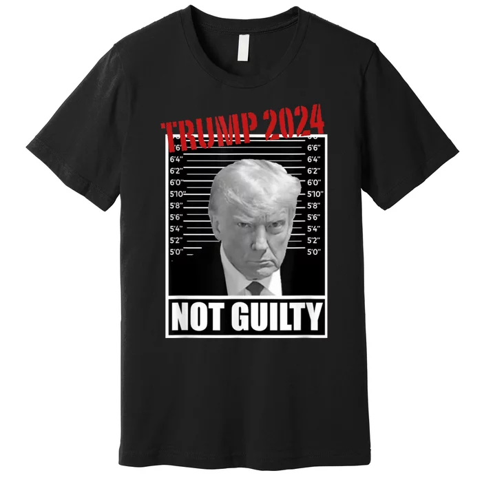 Trump Not Guilty Tee Support Donald Trump 2024 Mug Shot Premium T-Shirt