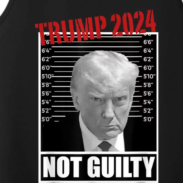 Trump Not Guilty Tee Support Donald Trump 2024 Mug Shot Performance Tank