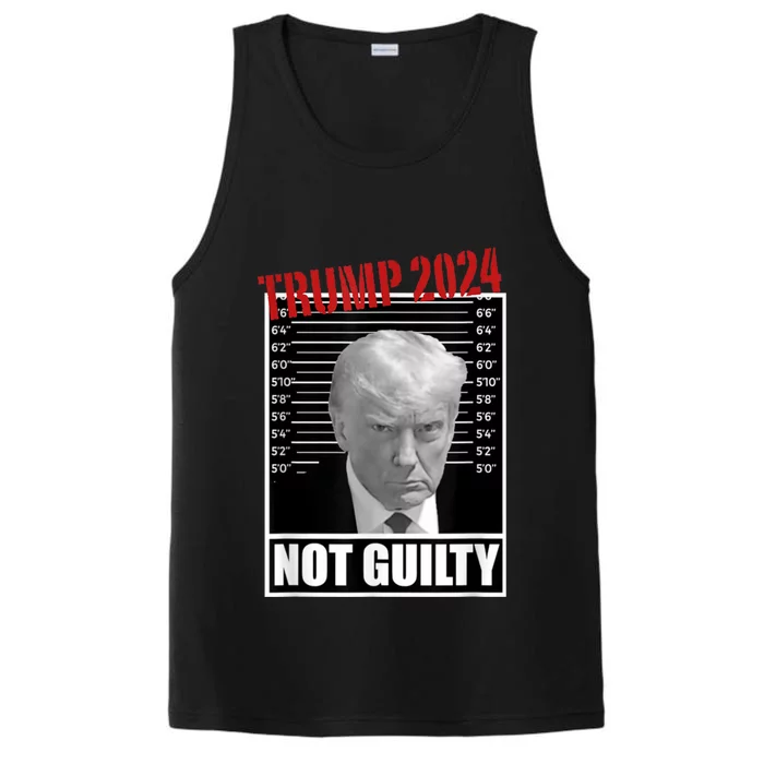 Trump Not Guilty Tee Support Donald Trump 2024 Mug Shot Performance Tank