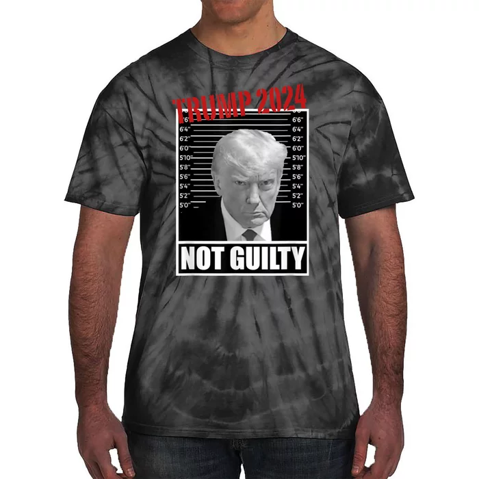 Trump Not Guilty Tee Support Donald Trump 2024 Mug Shot Tie-Dye T-Shirt