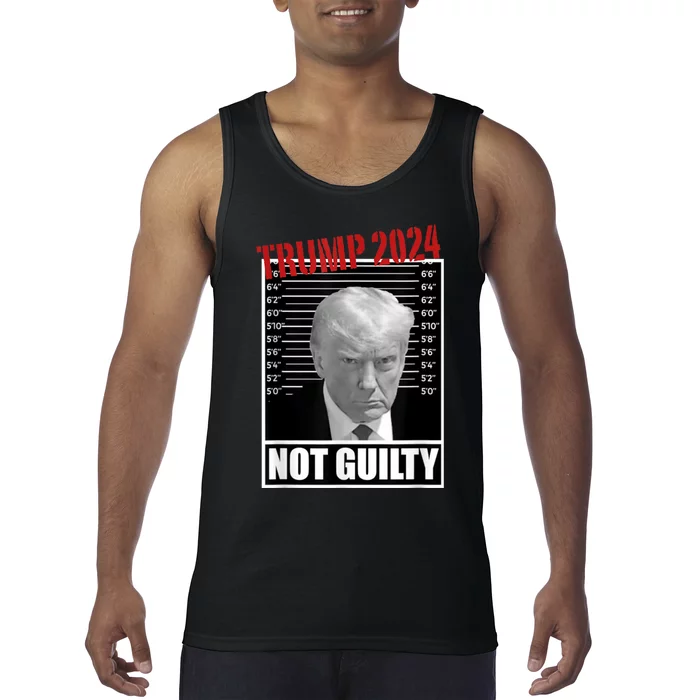 Trump Not Guilty Tee Support Donald Trump 2024 Mug Shot Tank Top