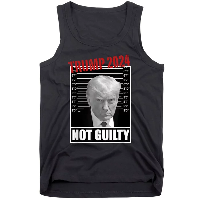 Trump Not Guilty Tee Support Donald Trump 2024 Mug Shot Tank Top