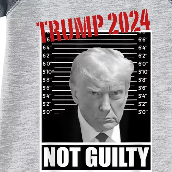 Trump Not Guilty Tee Support Donald Trump 2024 Mug Shot Infant Baby Jersey Bodysuit