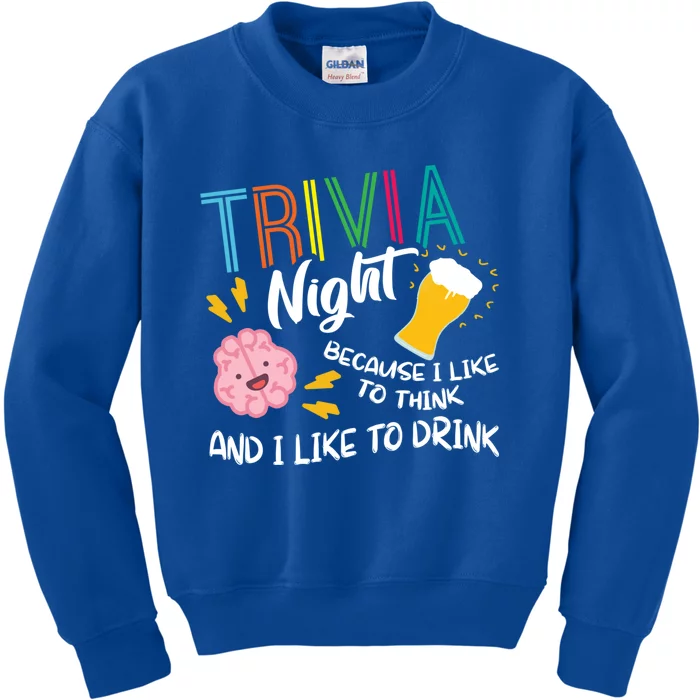 Trivia Night Gift I Like To Think I Like To Gift Trivia Day Meaningful Gift Kids Sweatshirt