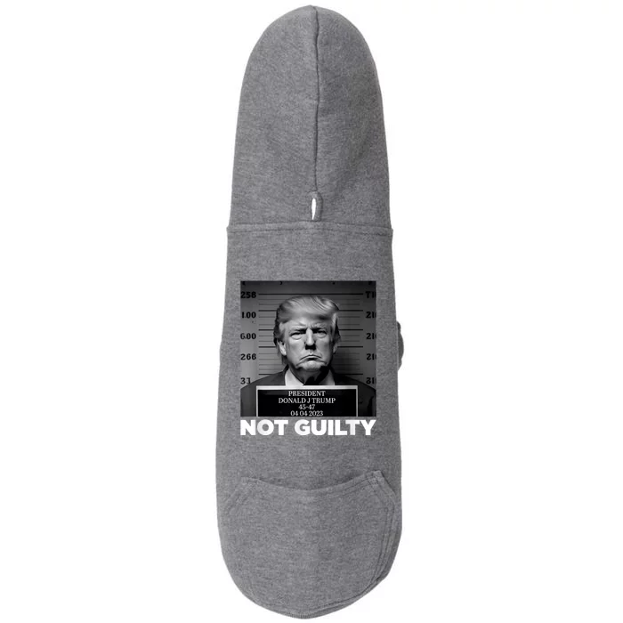 Trump Not Guilty Mug Shot Free Trump I Stand With Trump Doggie 3-End Fleece Hoodie