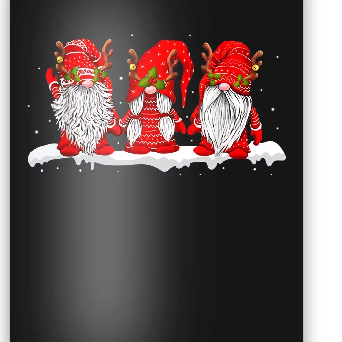 Three Nordic Gnomes Winter Christmas Swedish Elves TShirt Poster