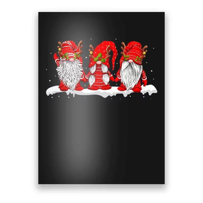 Three Nordic Gnomes Winter Christmas Swedish Elves TShirt Poster