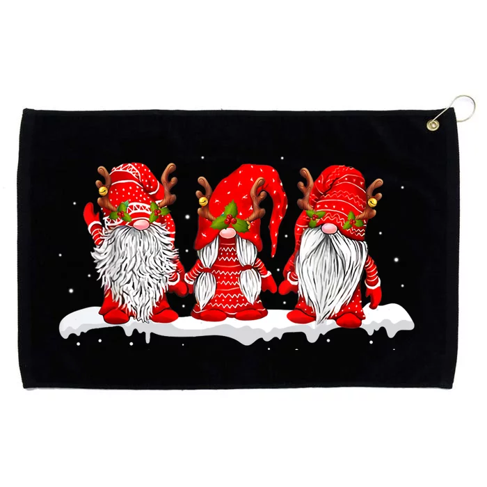 Three Nordic Gnomes Winter Christmas Swedish Elves TShirt Grommeted Golf Towel