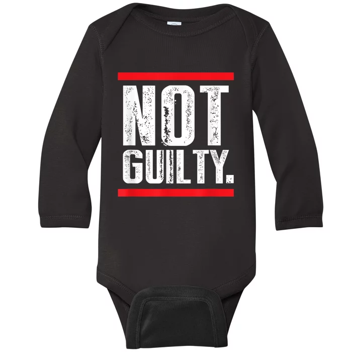 Trump Not Guilty Baby Long Sleeve Bodysuit