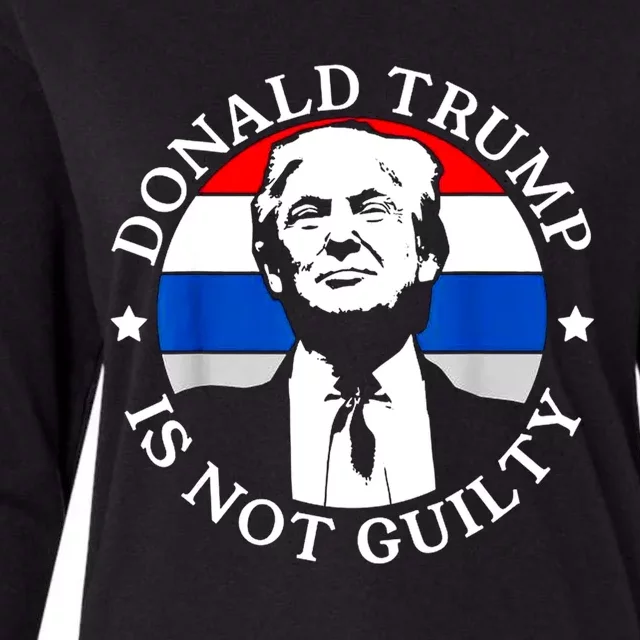 Trump Not Guilty Womens Cotton Relaxed Long Sleeve T-Shirt