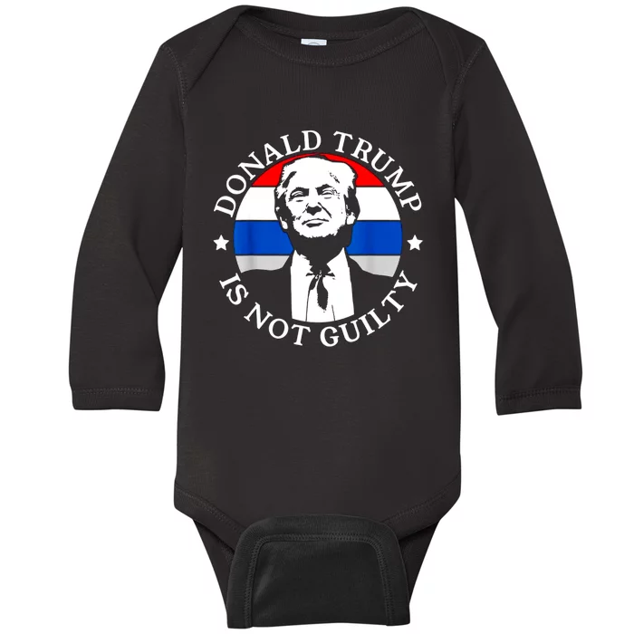 Trump Not Guilty Baby Long Sleeve Bodysuit