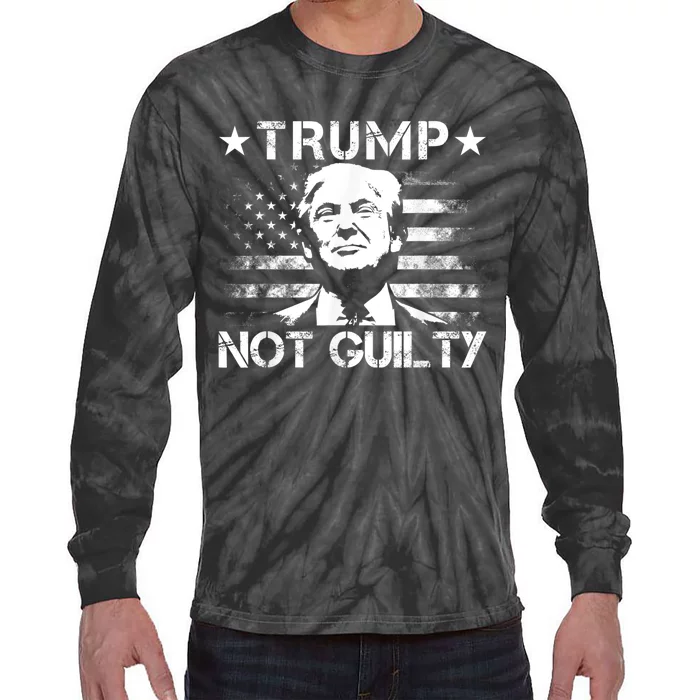 Trump Not Guilty Pro Trump Tie-Dye Long Sleeve Shirt