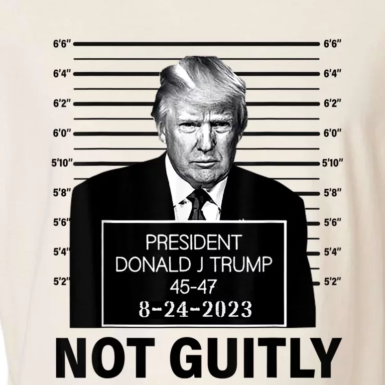 Trump not guilty Trump 2024 Mugshot Garment-Dyed Women's Muscle Tee