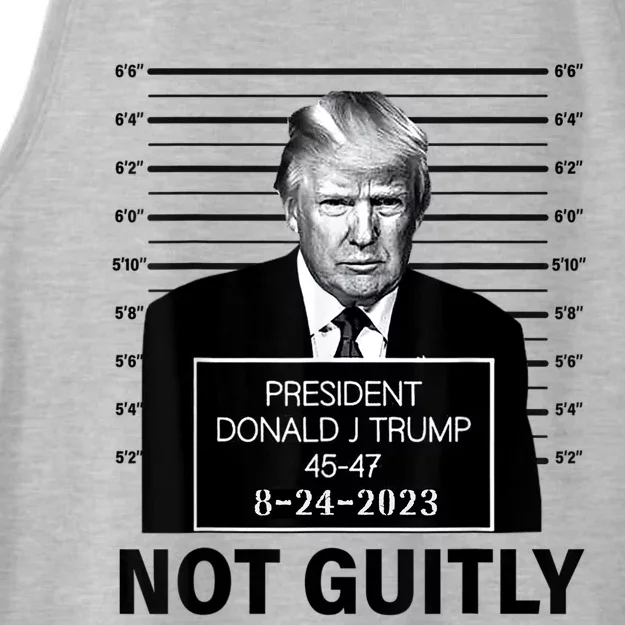 Trump not guilty Trump 2024 Mugshot Ladies Tri-Blend Wicking Tank