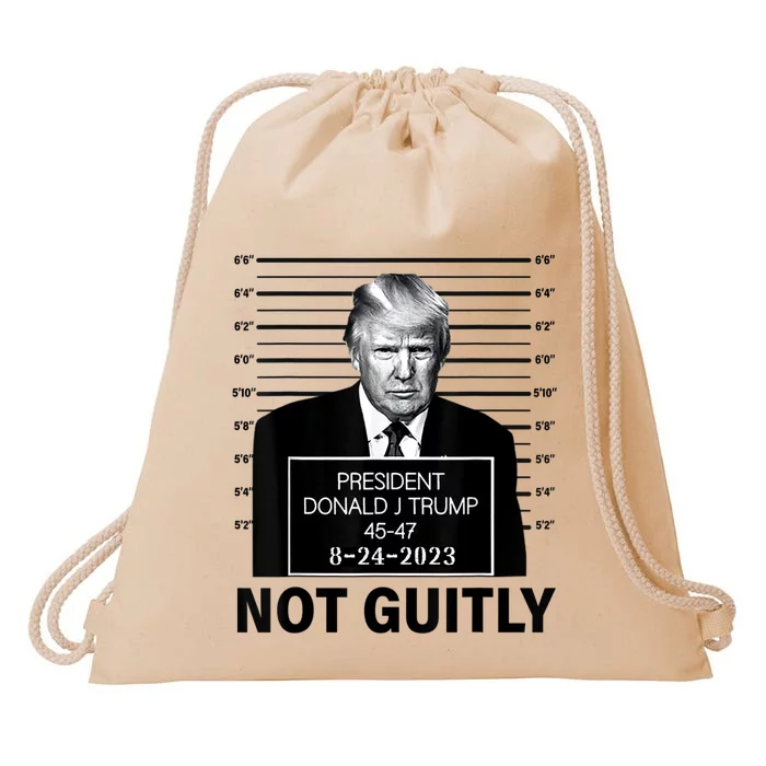 Trump not guilty Trump 2024 Mugshot Drawstring Bag