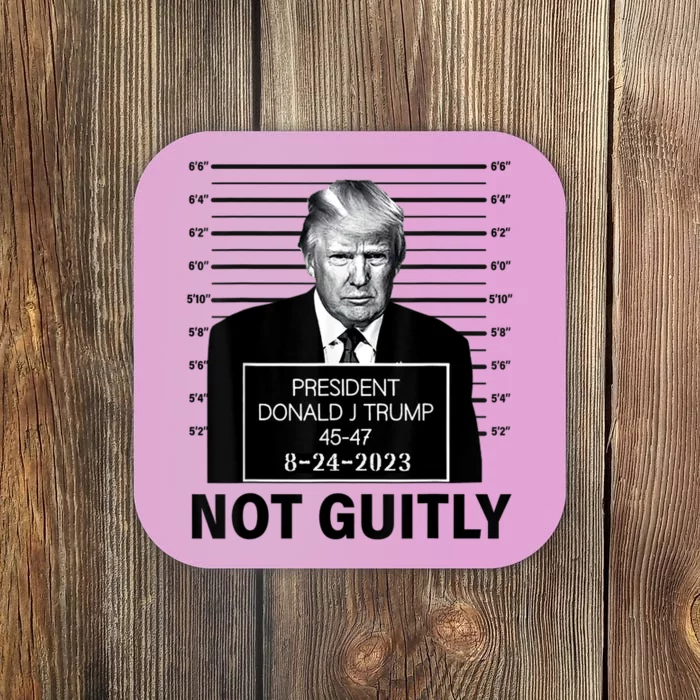 Trump not guilty Trump 2024 Mugshot Coaster