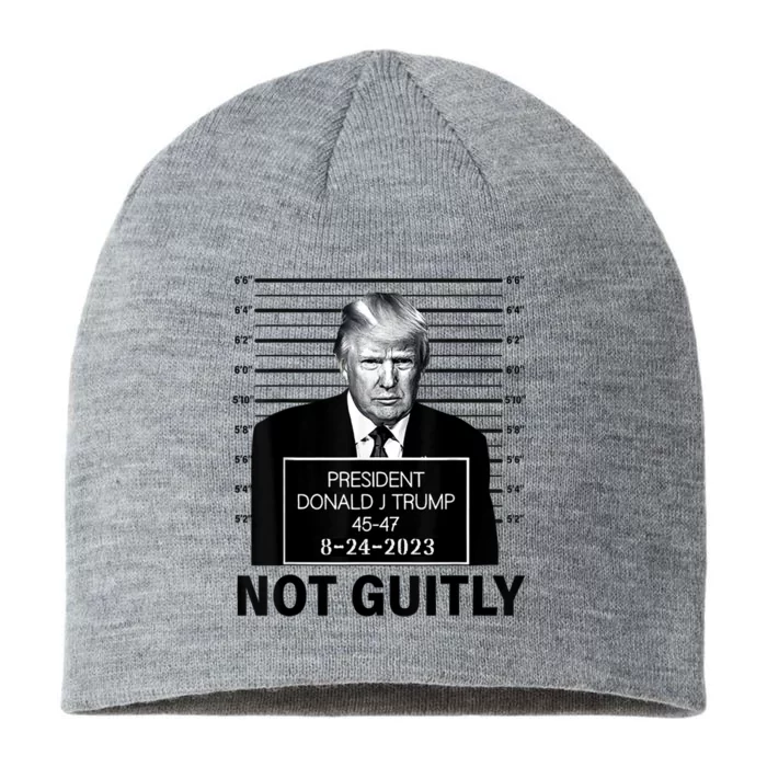 Trump not guilty Trump 2024 Mugshot 8 1/2in Sustainable Knit Beanie