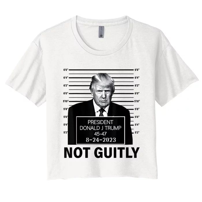 Trump not guilty Trump 2024 Mugshot Women's Crop Top Tee