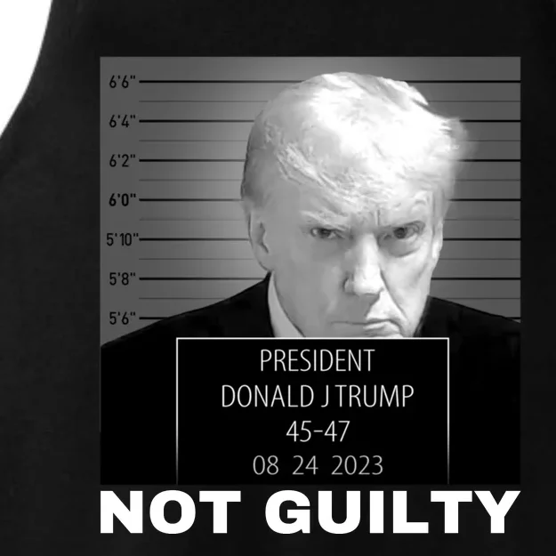 Trump not guilty Trump 2024 Mugshot Ladies Tri-Blend Wicking Tank