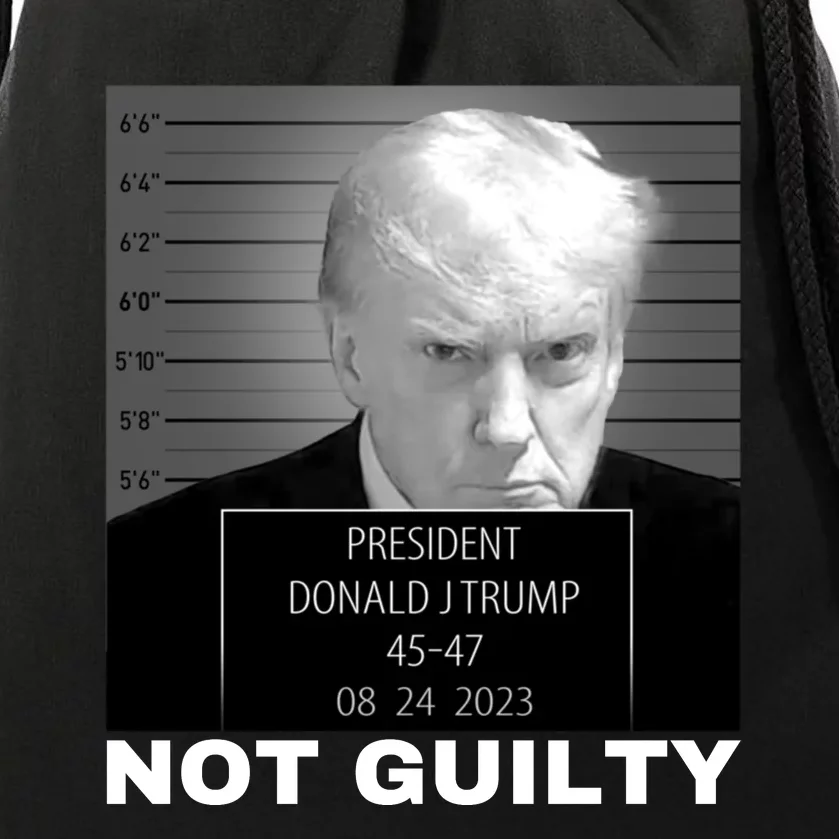 Trump not guilty Trump 2024 Mugshot Drawstring Bag