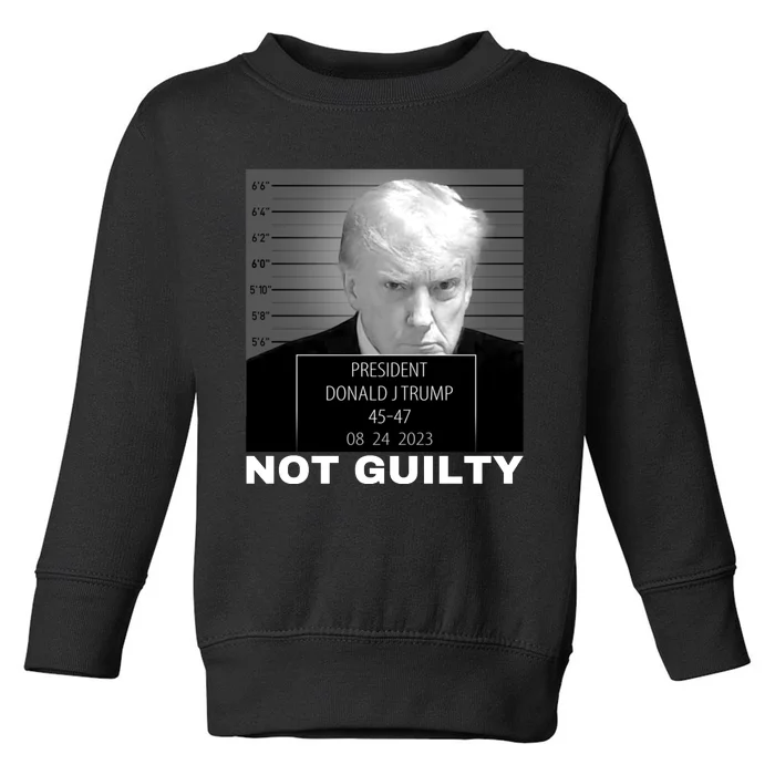 Trump not guilty Trump 2024 Mugshot Toddler Sweatshirt