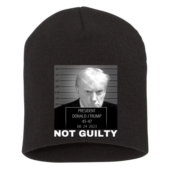 Trump not guilty Trump 2024 Mugshot Short Acrylic Beanie