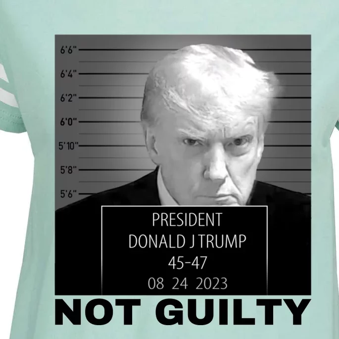 Trump not guilty Trump 2024 Mugshot Enza Ladies Jersey Football T-Shirt