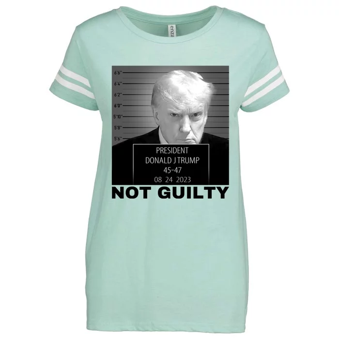 Trump not guilty Trump 2024 Mugshot Enza Ladies Jersey Football T-Shirt