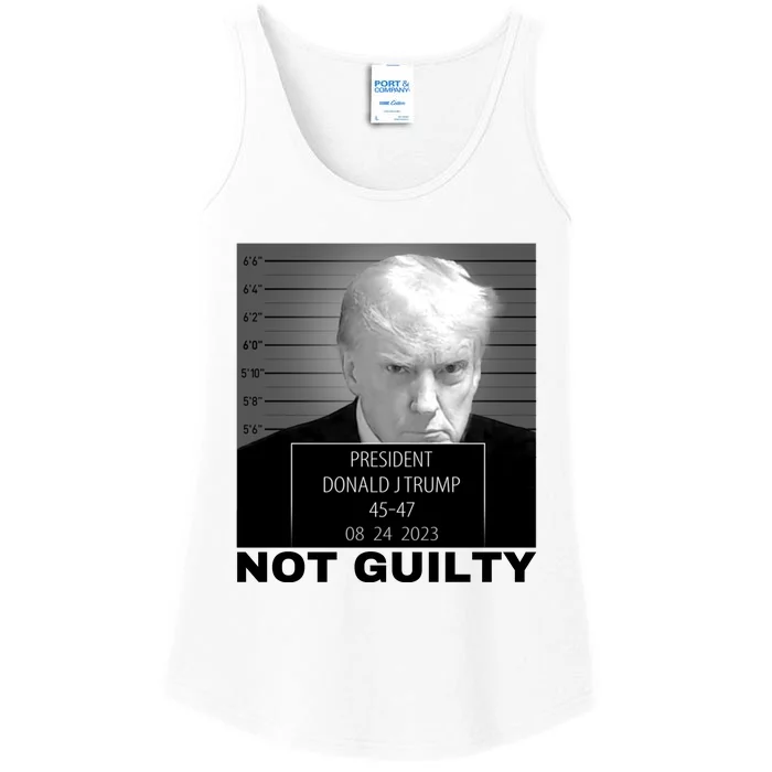 Trump not guilty Trump 2024 Mugshot Ladies Essential Tank